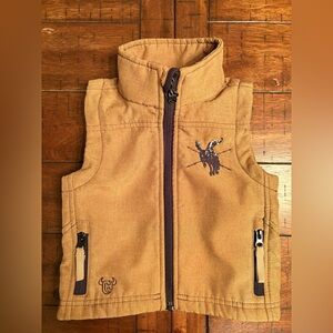Cowboy Hardware Tan Fleece-Lined Vest - 18 months - Western, Cowboy, Buckaroo